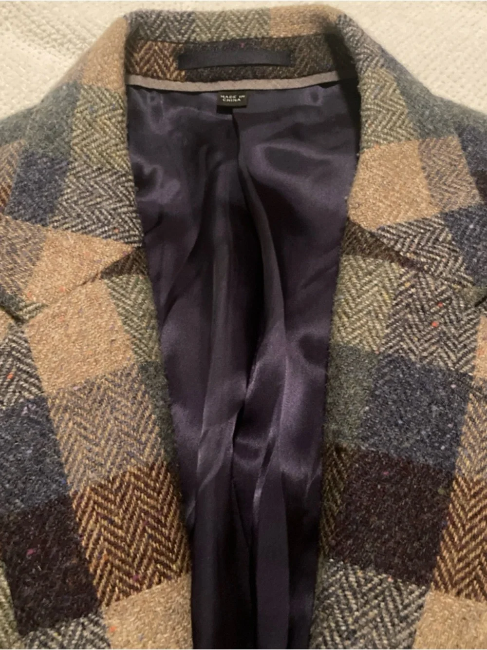 J. Crew Ludlow Slim-Fit Multi-Color Herringbone tweed Irish wool Plaid Blazer